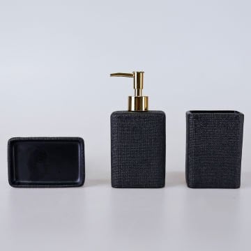 Linen Katı Sabunluk Siyah