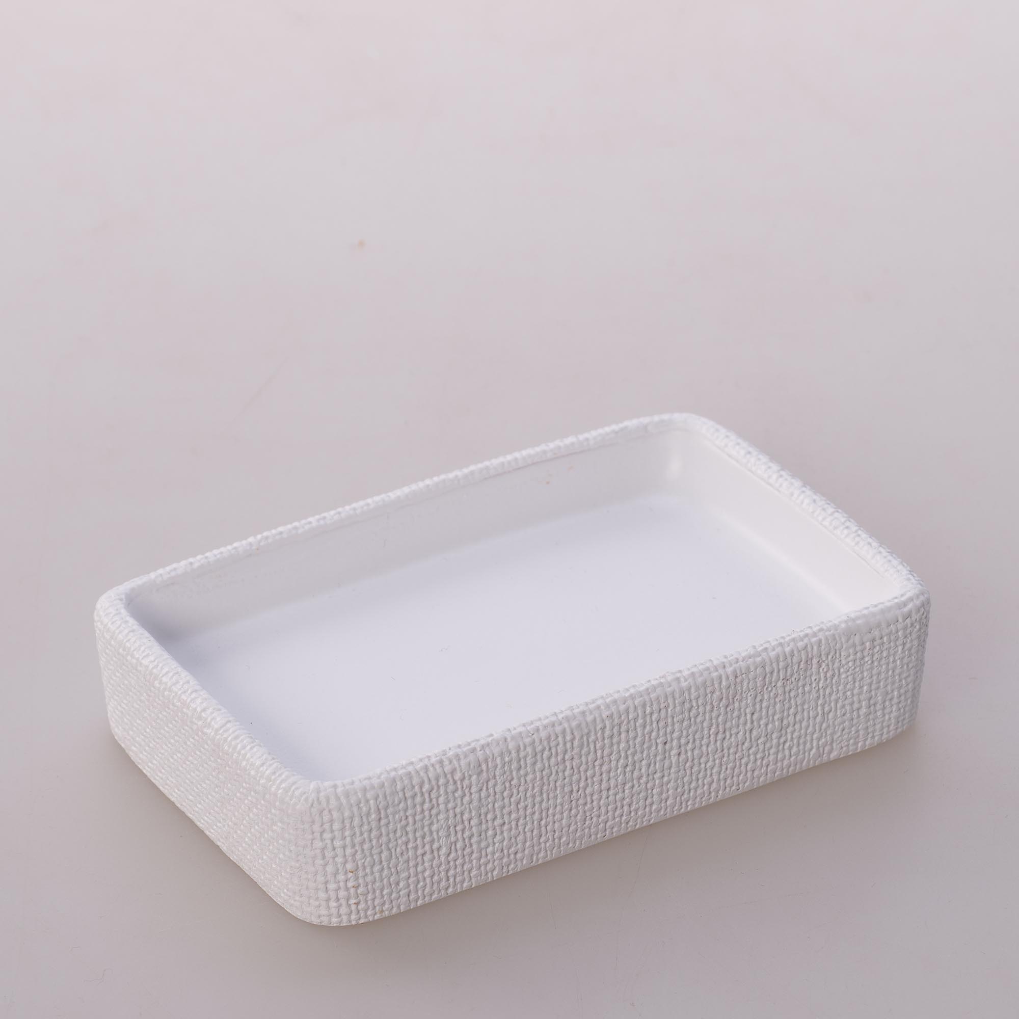 Linen Katı Sabunluk Beyaz