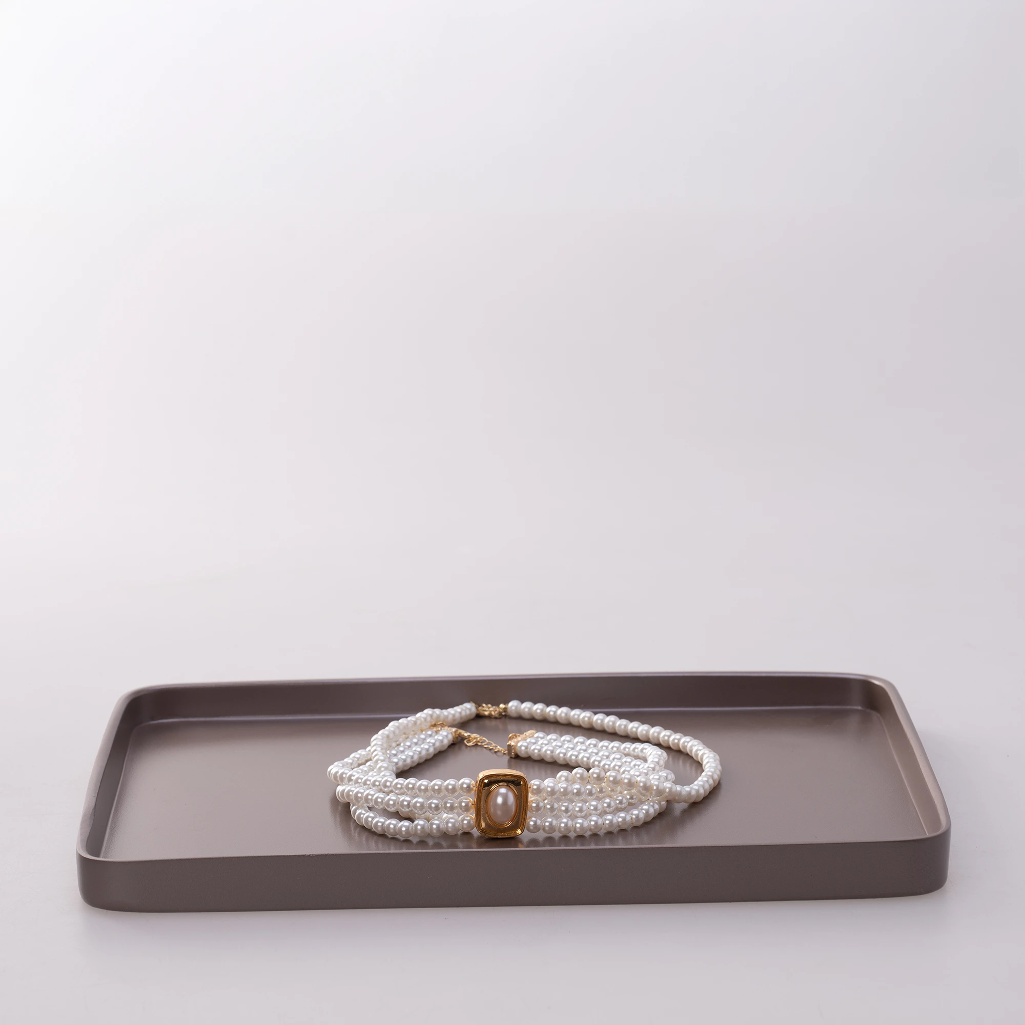 Victoria Dikdörtgen Tepsi Büyük Taupe