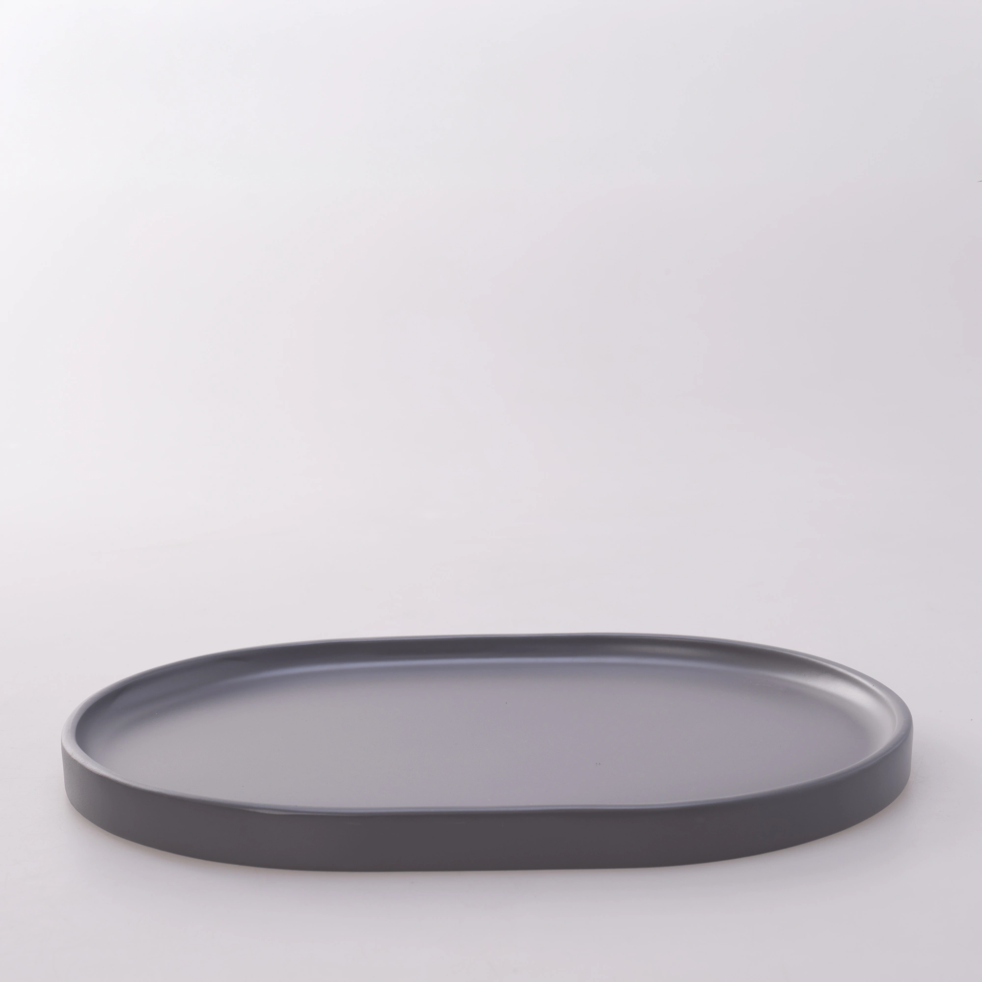 Victoria Oval Tepsi Büyük  Gri