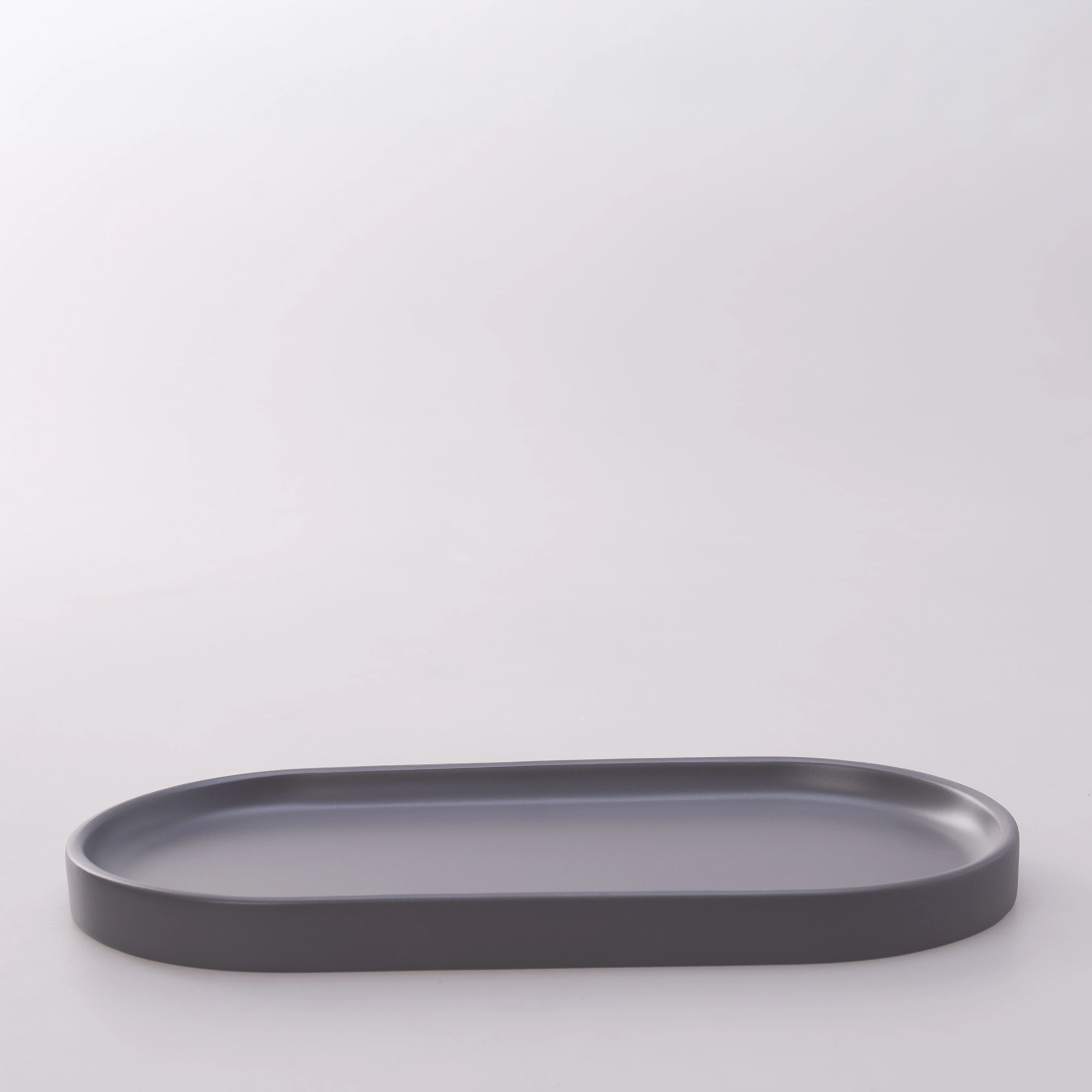 Victoria Oval Tepsi Küçük Gri