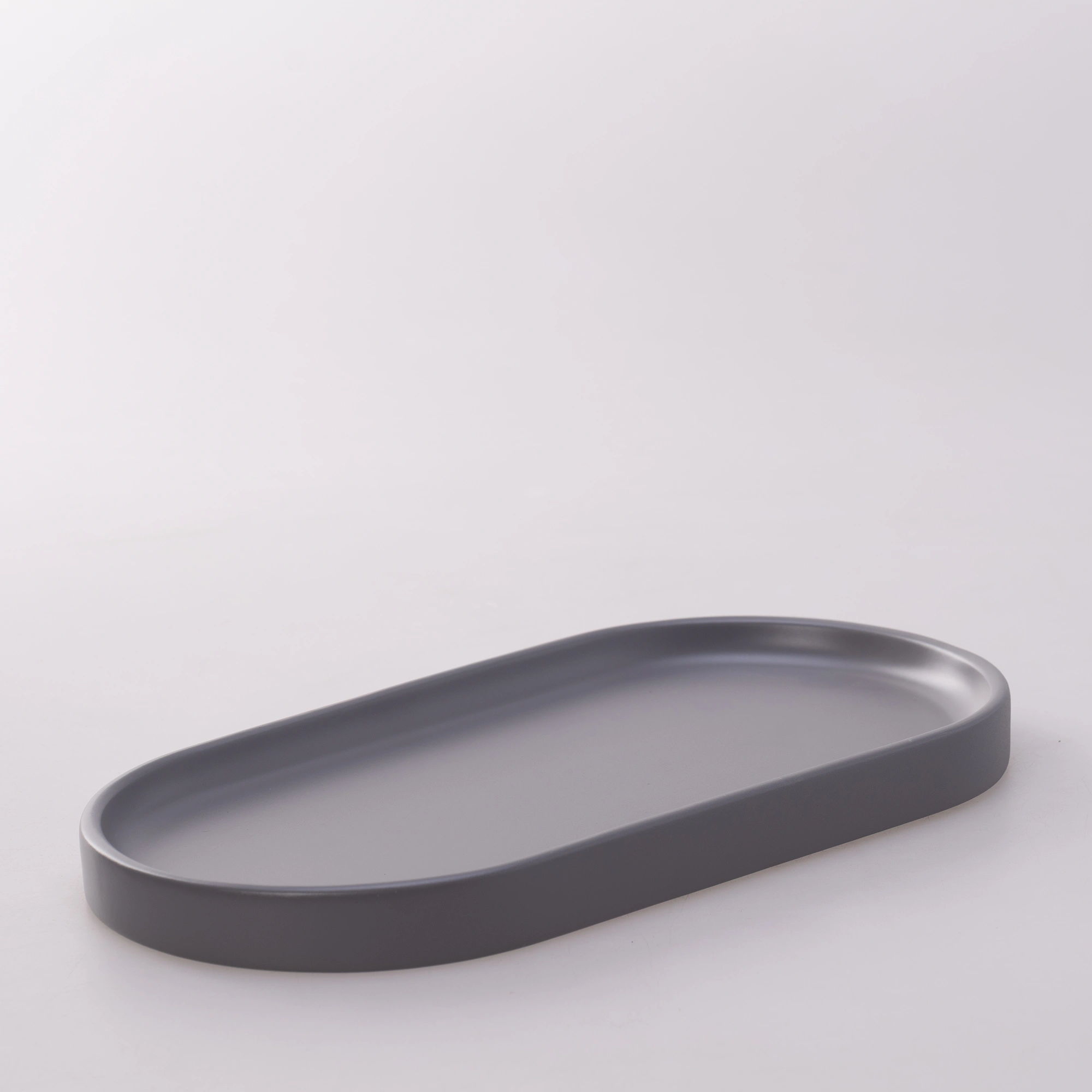 Victoria Oval Tepsi Küçük Gri