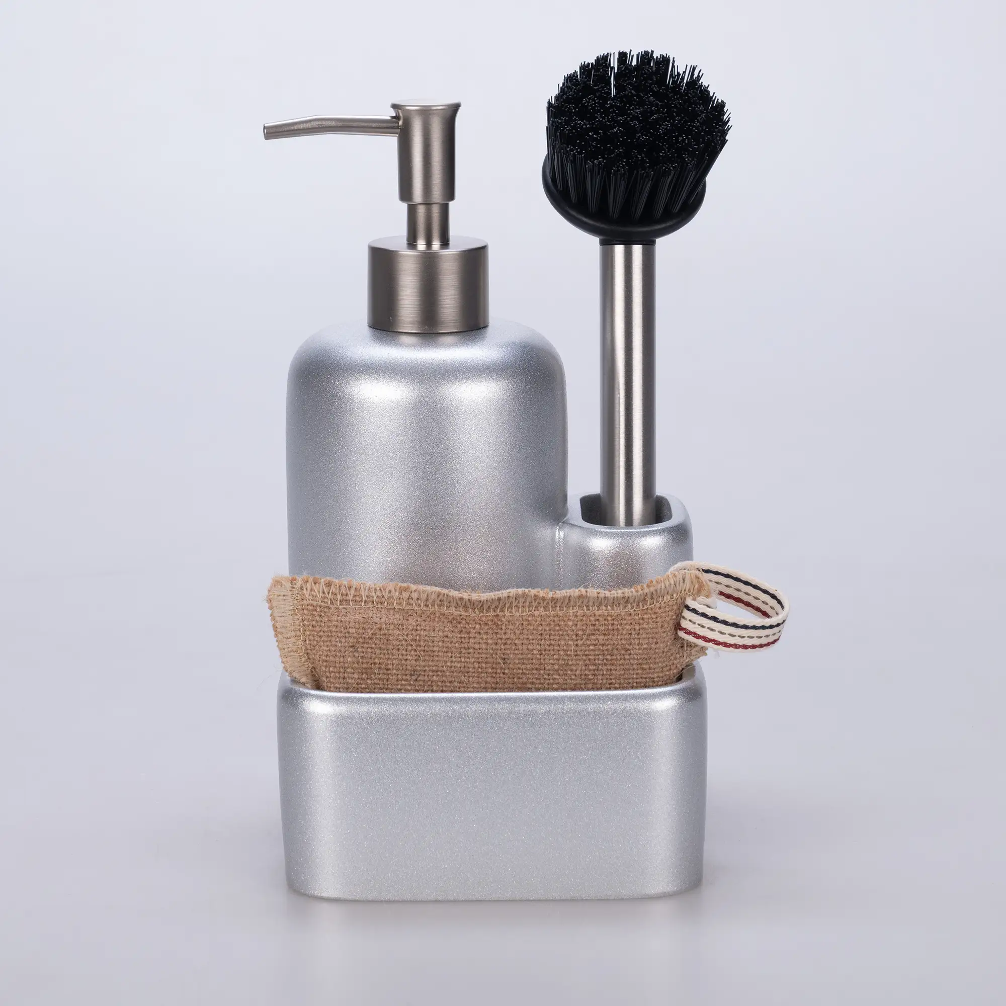 Leonis Fırçalı Sıvılı Süngerlik Gümüş