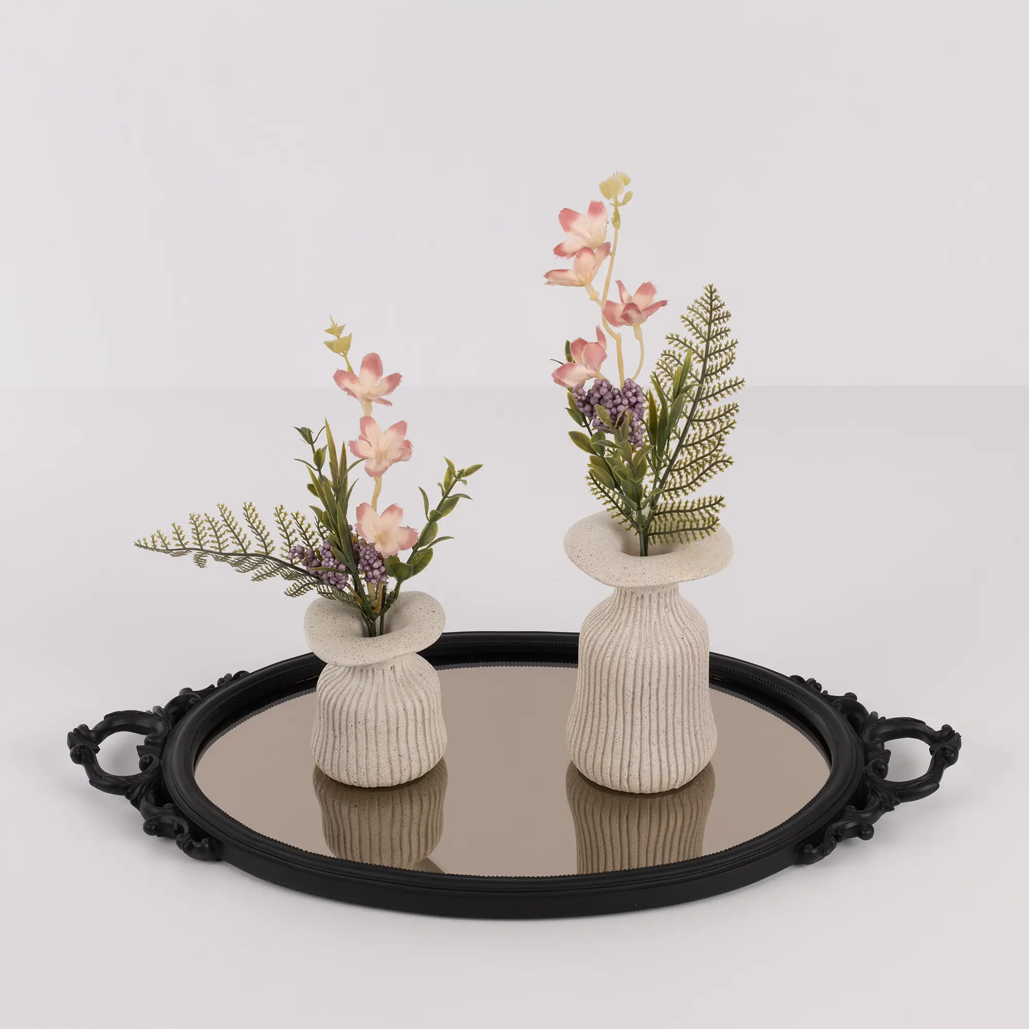 Ahsen Aynalı Tepsi Siyah