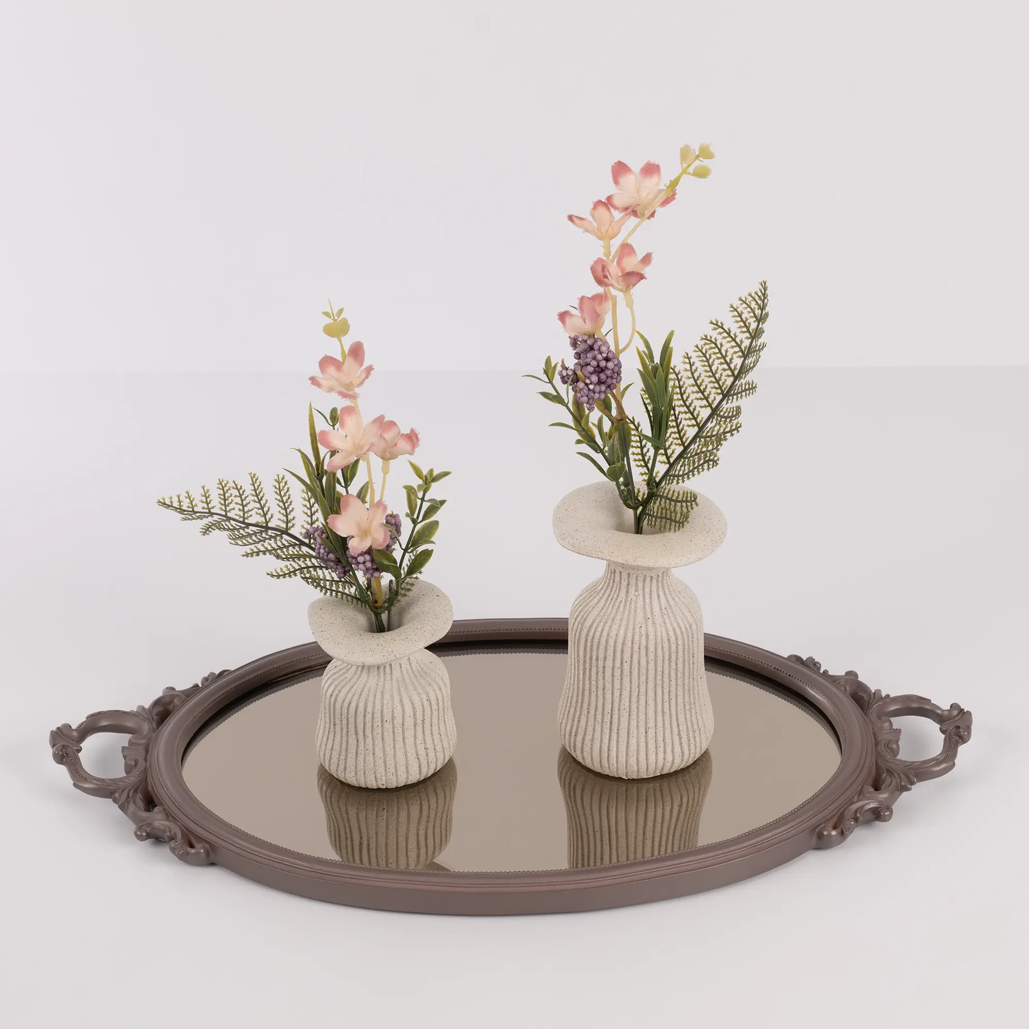 Ahsen Aynalı Tepsi Taupe