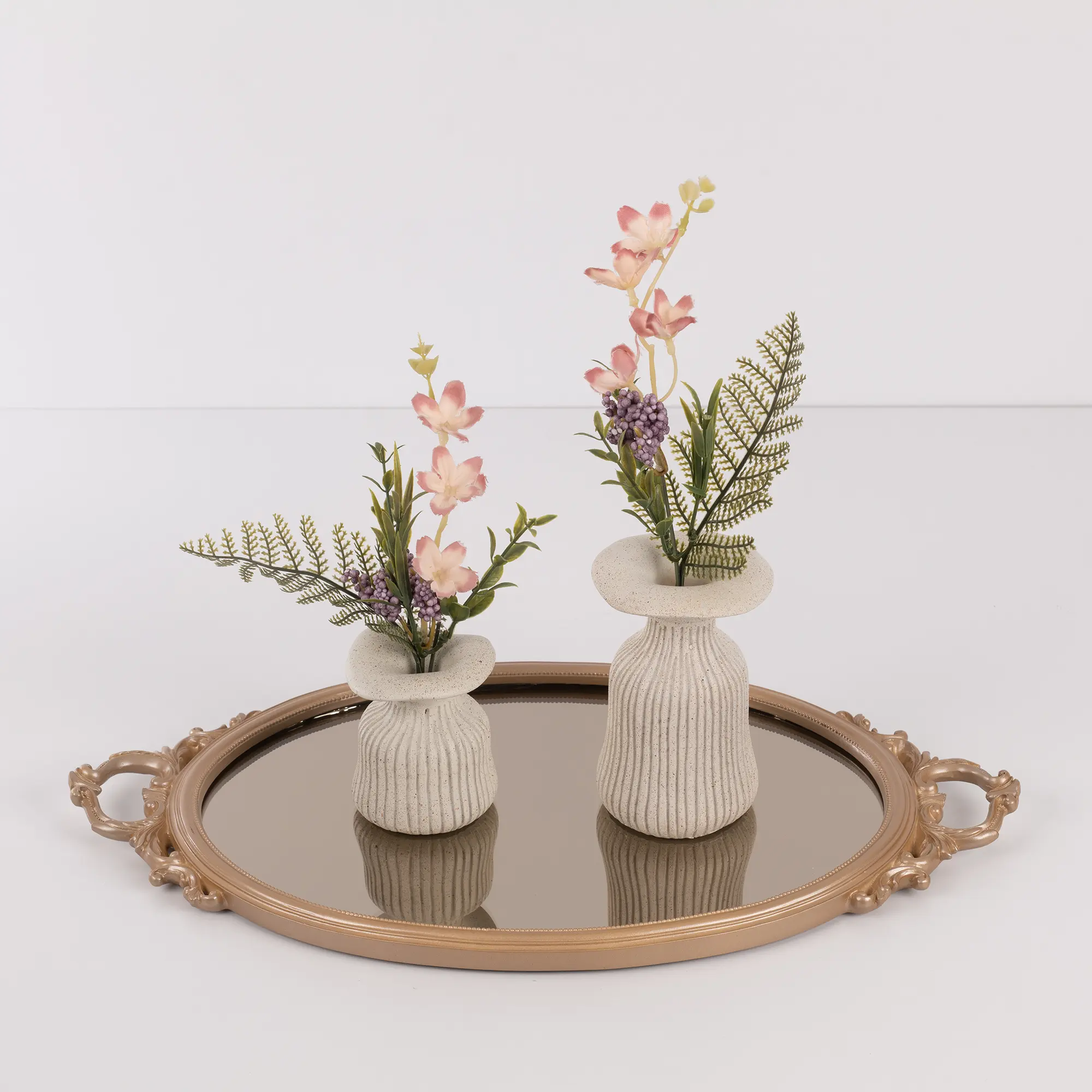 Ahsen Aynalı Tepsi Vizon