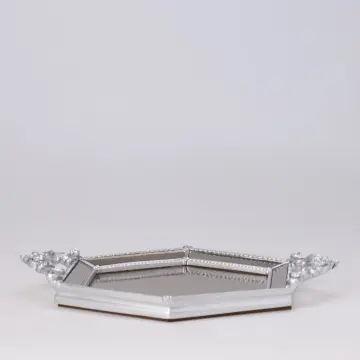 Altıgen Aynalı Tepsi Gümüş