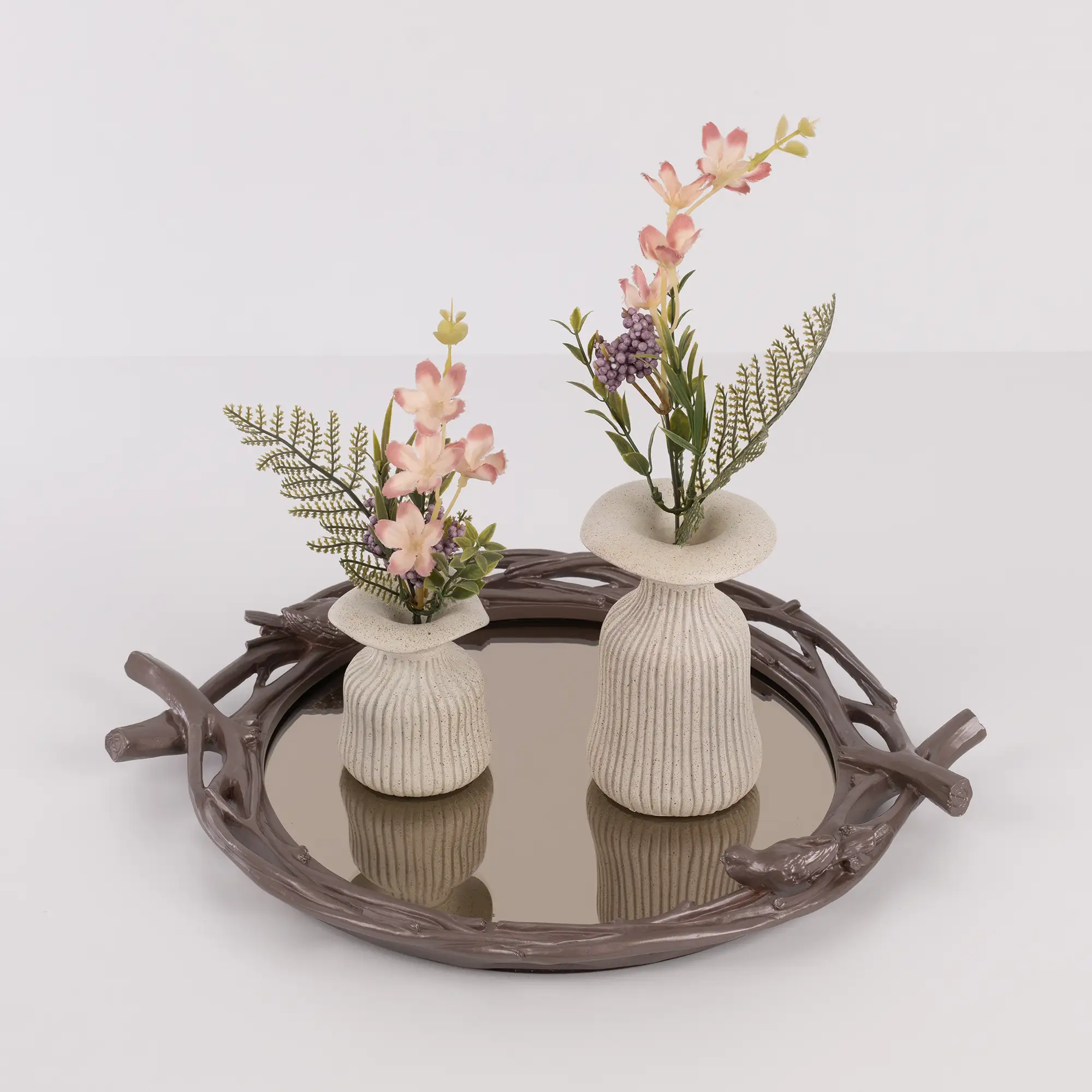 Mavera Aynalı Tepsi Taupe