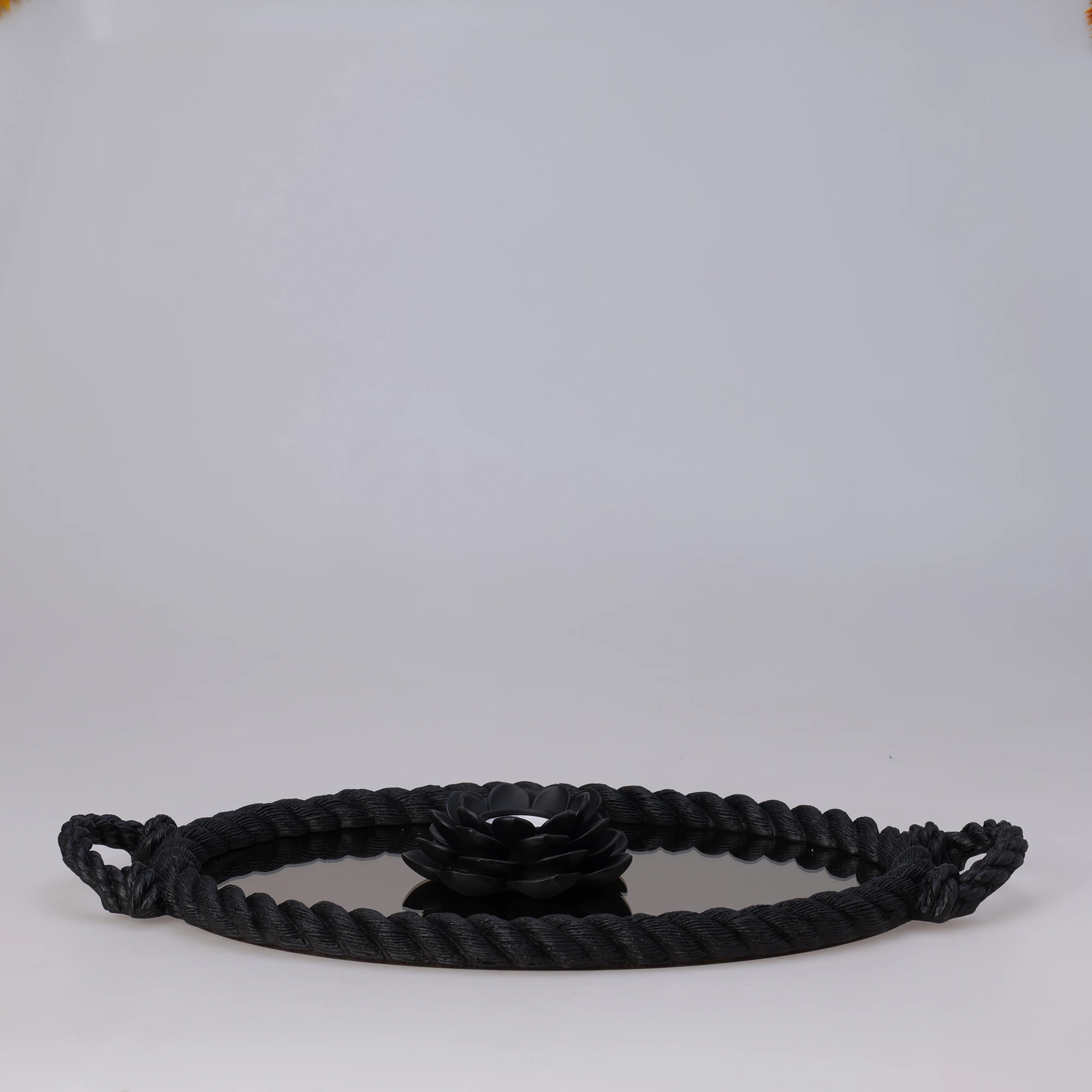 Rope Aynalı Tepsi Siyah