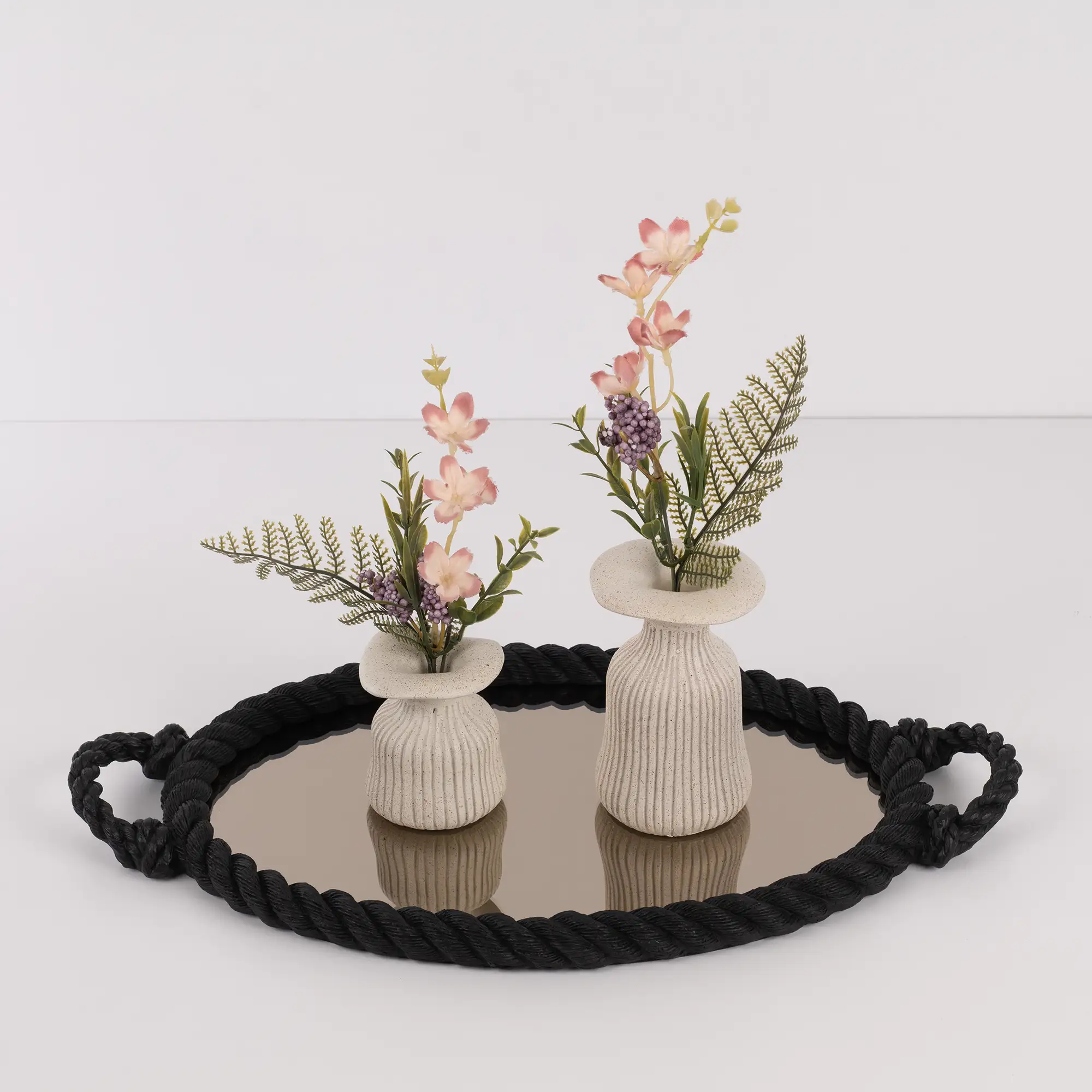 Rope Aynalı Tepsi Siyah