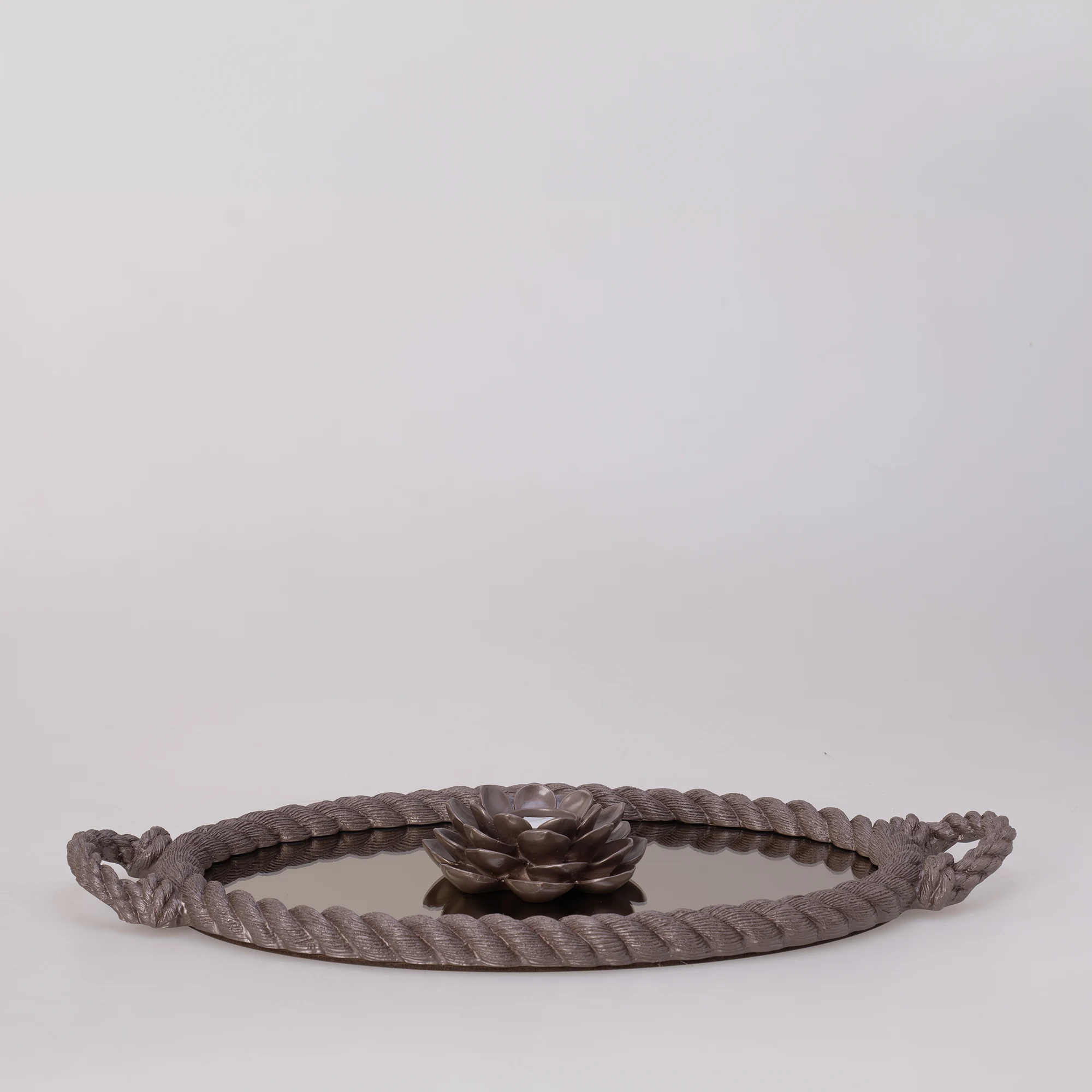 Rope Aynalı Tepsi Taupe