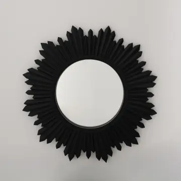 Armanda Yuvarlak Ayna Siyah