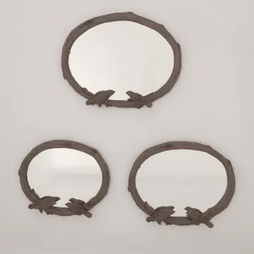 Kuşlu 3'lü  Ayna Taupe