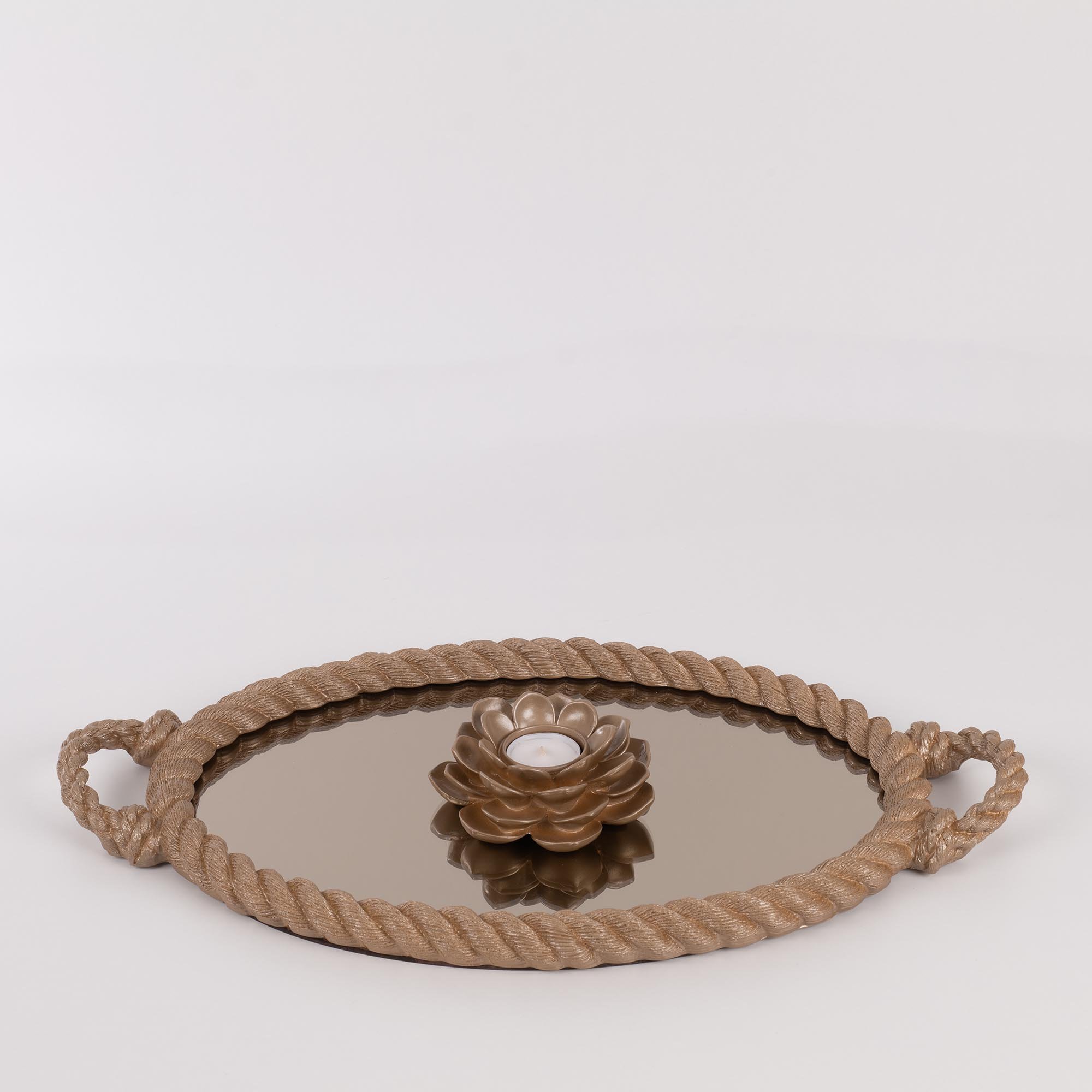 Rope Aynalı Tepsi Vizon