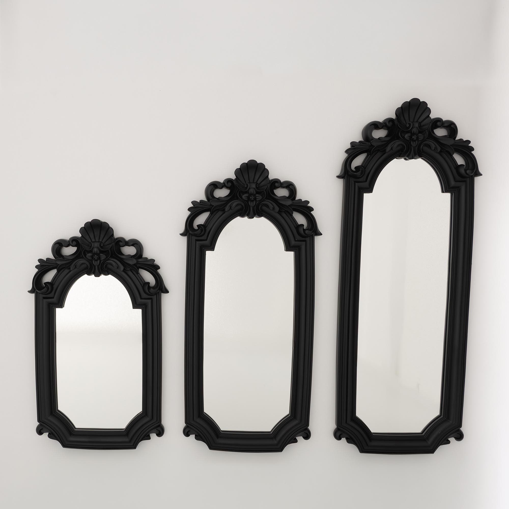 Lucia 3'lü Ayna Siyah