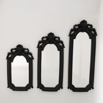 Lucia 3'lü Ayna Siyah