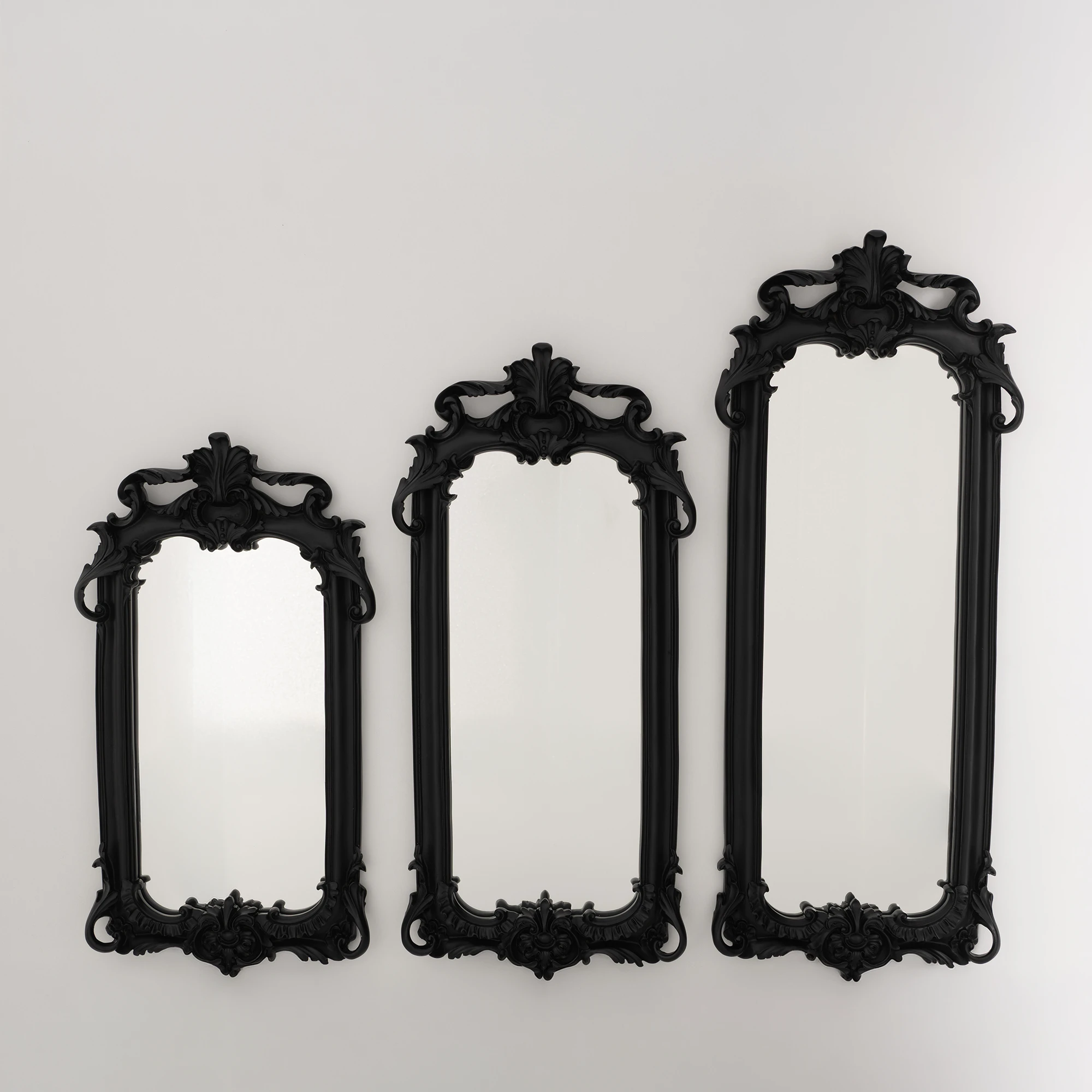 Royal 3'lü Ayna Siyah