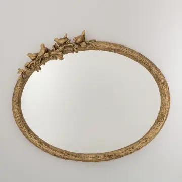 Kuş Figürlü Ayna Altın