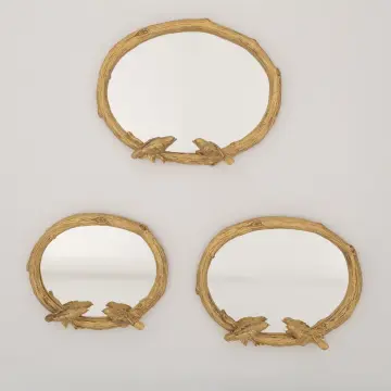 Kuşlu 3'lü  Ayna Altın