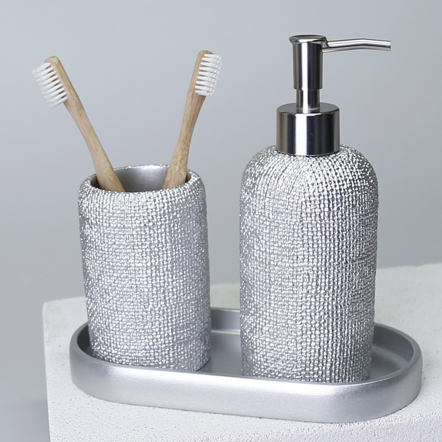 Natural  Banyo Seti Gümüş