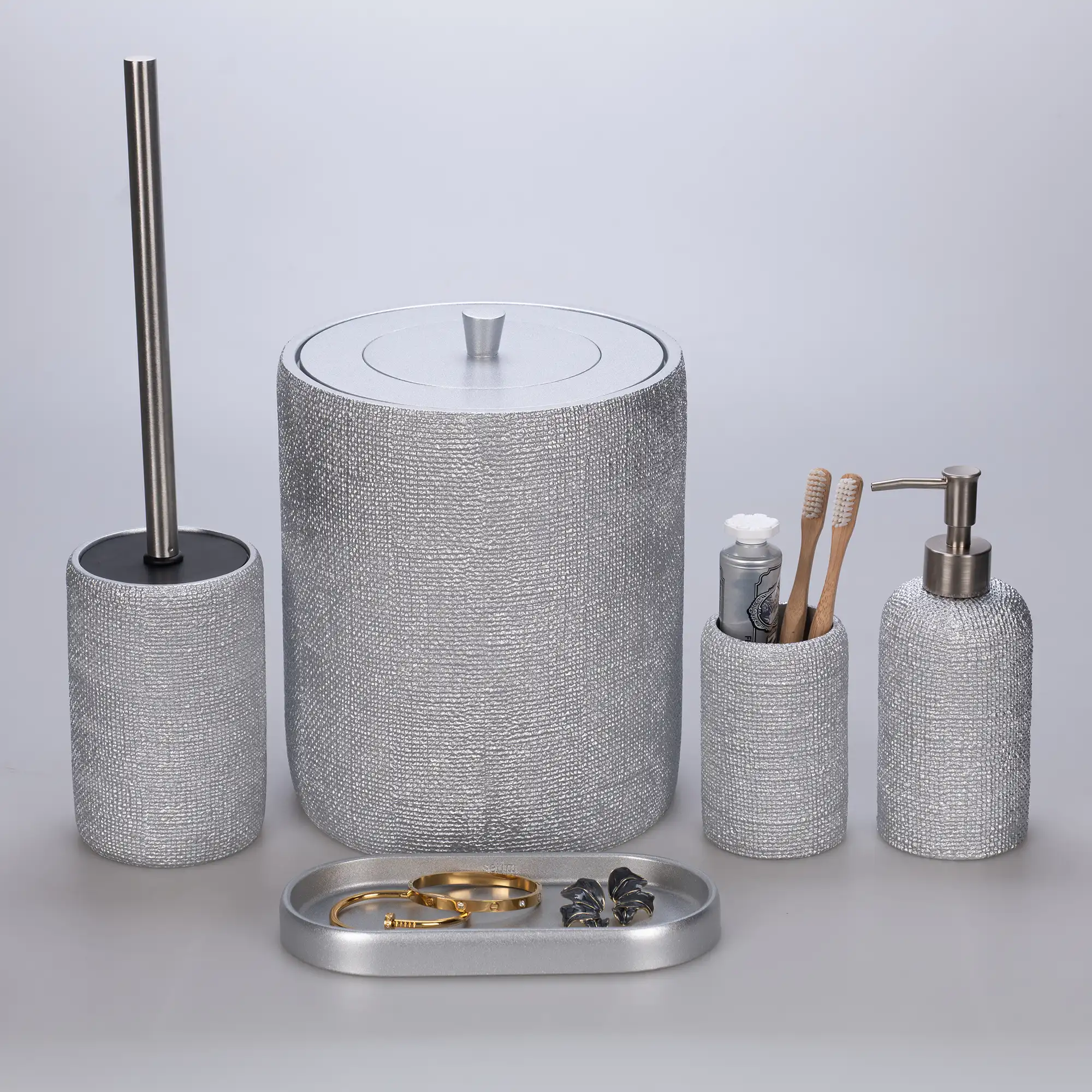 Natural  Banyo Seti Gümüş